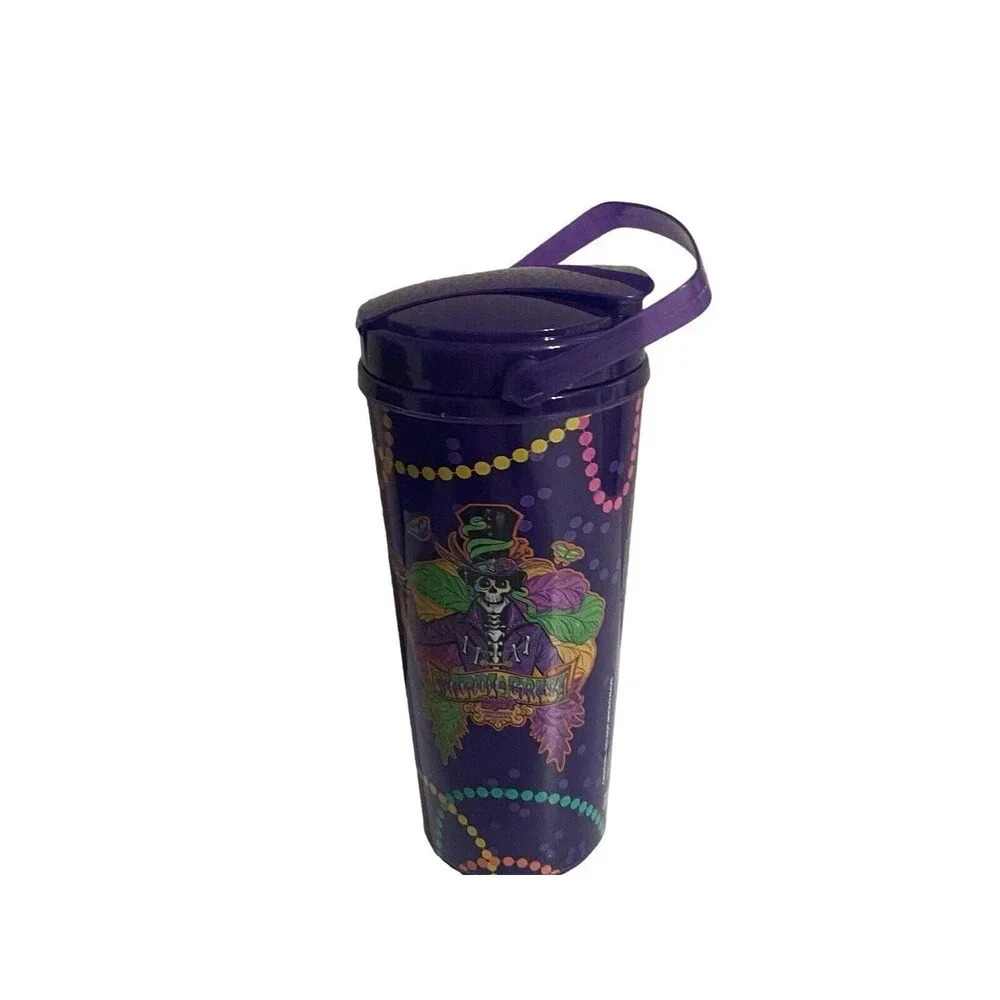 Universal Mardi Gras Studios Travel Tumbler Mug Whirley Drink RARE